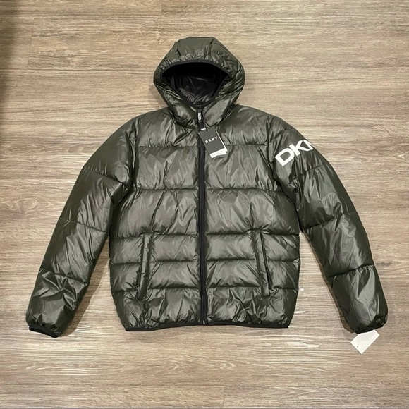 Dkny Other - DKNY Men's Dark Olive Puffer Jacket sz M
